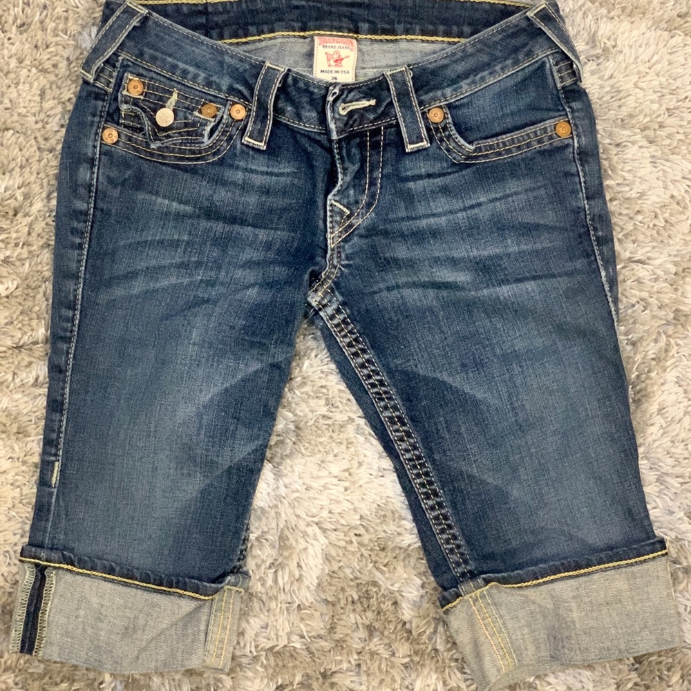 True religion~'Sophie' Capri Cropped Shorts
